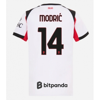 Billige Fotballdrakt AC Milan Luka Modric #14 Replika Bortedrakt Dame 2025-26 Kortermet